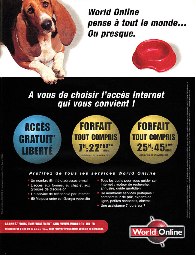 Publicité World Online 2000